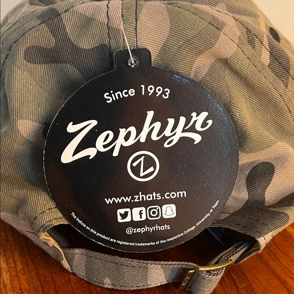 Zephyr Camouflage Hat with Gold Accents